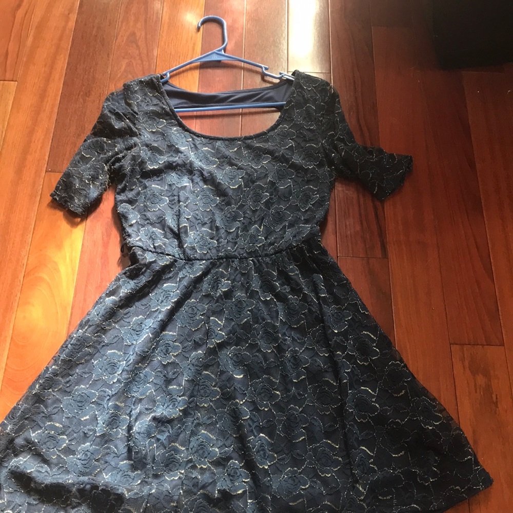 Navy and gold dress